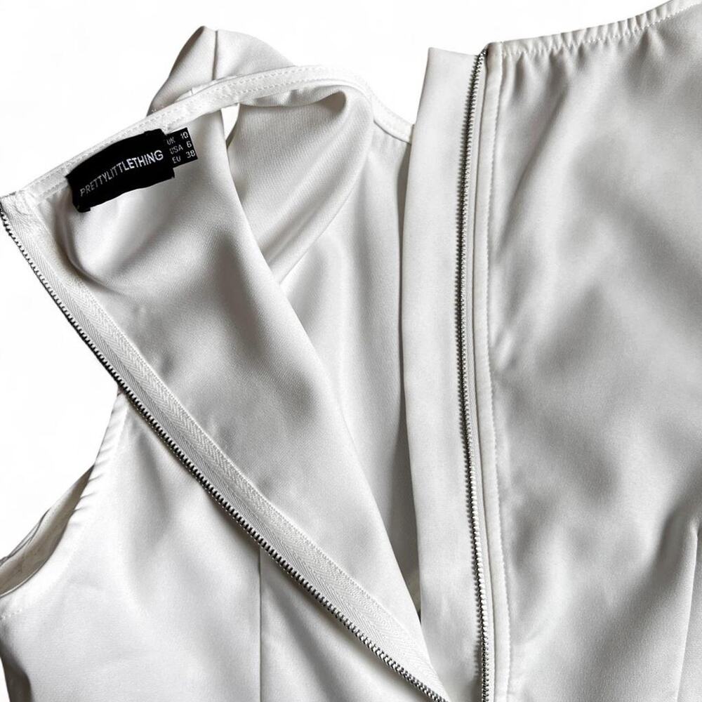 White Corset Crop Top Structured Boning Bustier - Picture 3 of 4